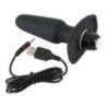 Vibratore plug anale nero silicone 14 cm Vibratore plug anale nero silicone 14 cm